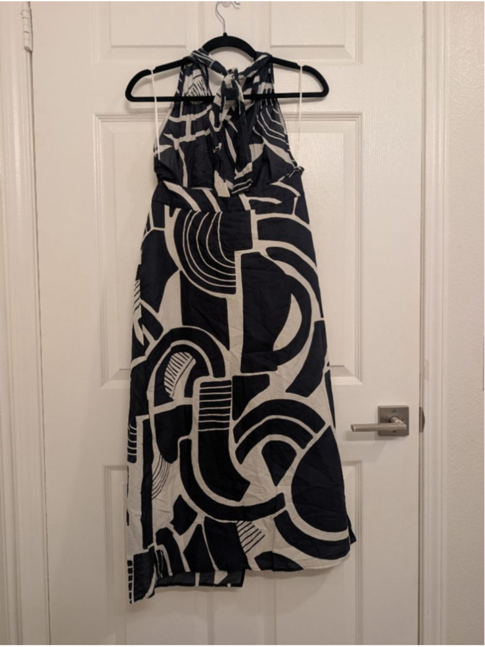 Blogger Favorite ZARA The Nicole Printed Abstract Halter Neck Wrap Midi Dress M - Picture 8 of 11